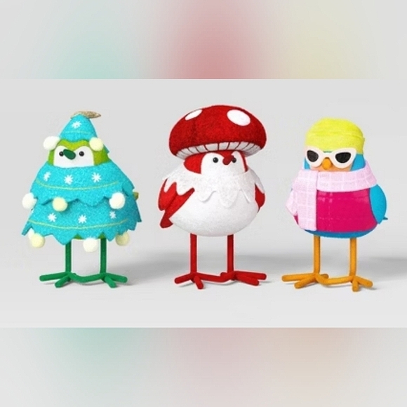 Target Wondershop 3pc Featherly Friends Mini Bird Figurines New Colorful - Picture 3 of 10